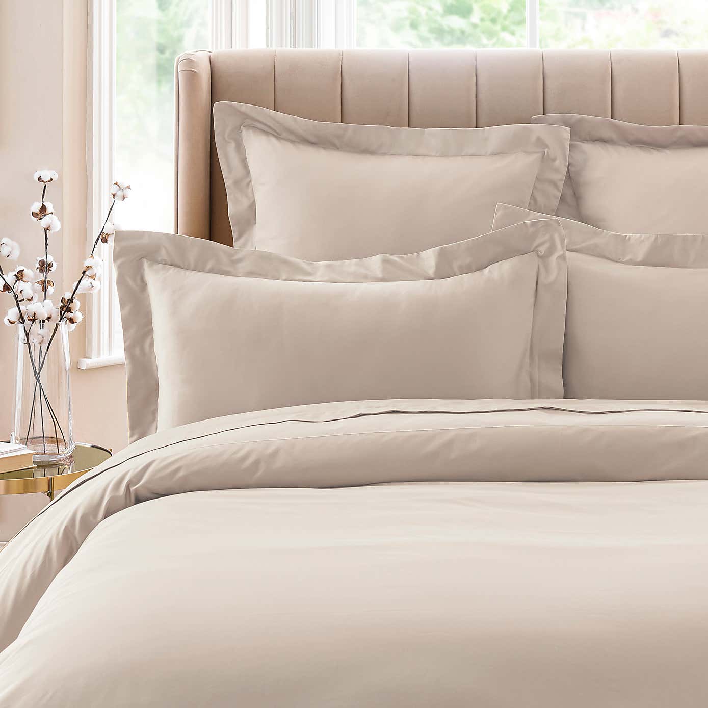 Dorma 300 Thread Count 100% Cotton Sateen Plain Oxford Pillowcase