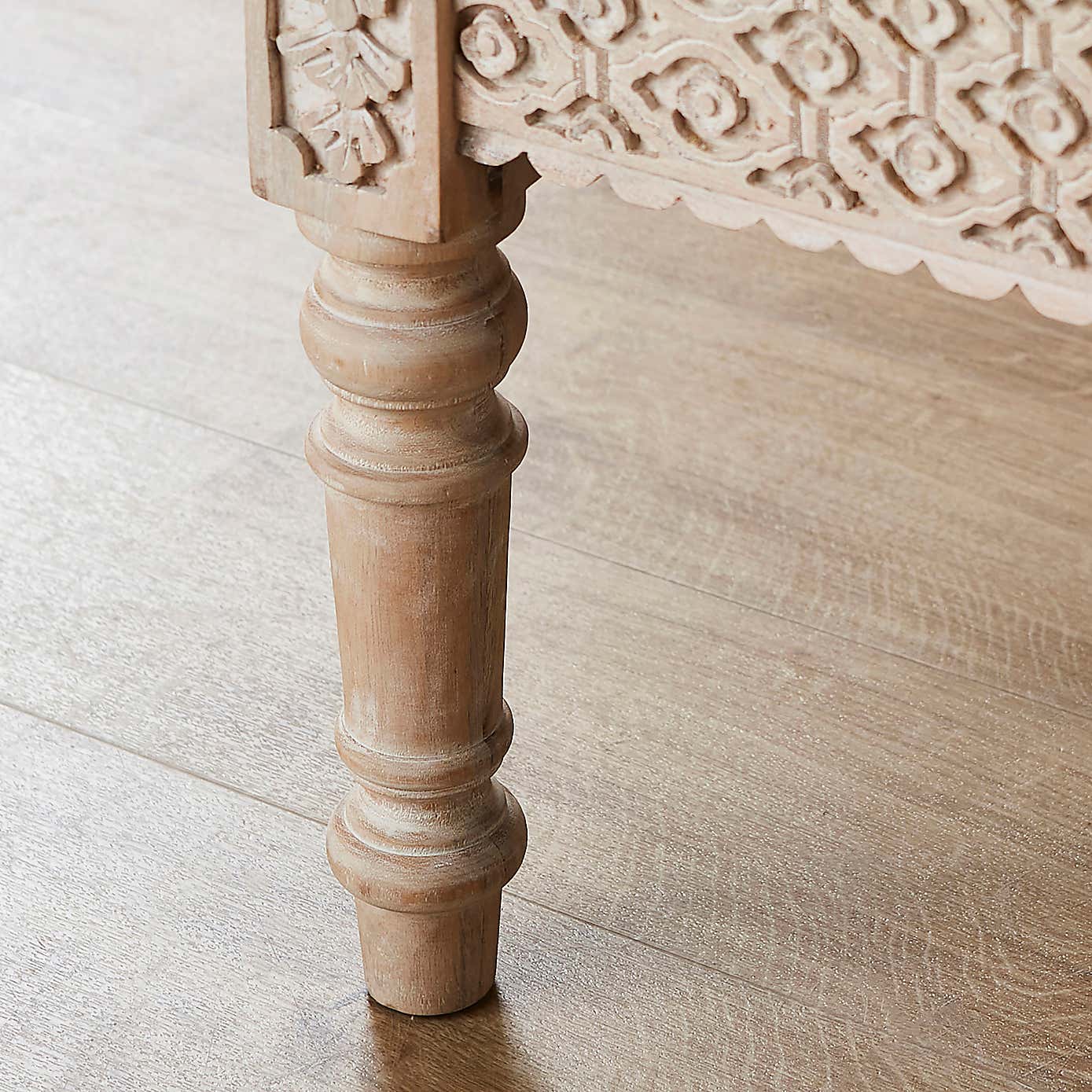 Lolita Carved Coffee Table, Mango Wood