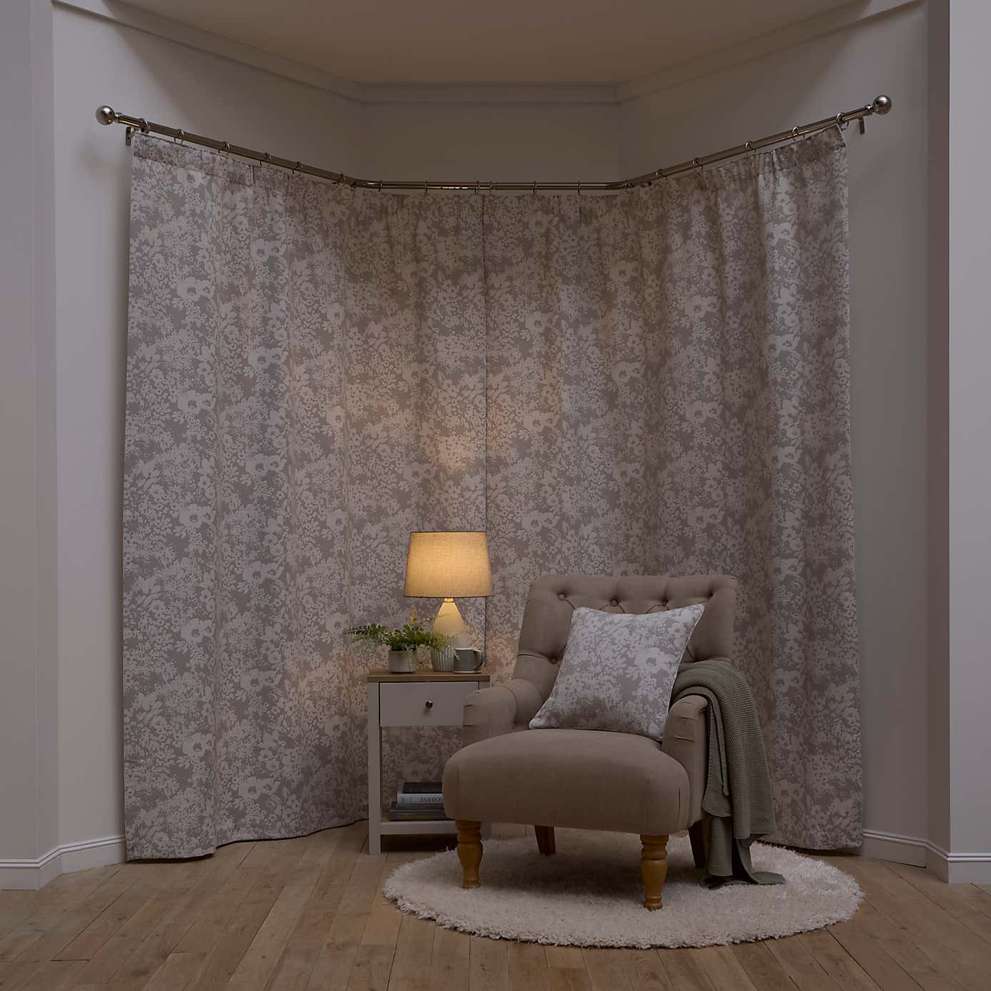 Sofia Floral Pencil Pleat Curtains