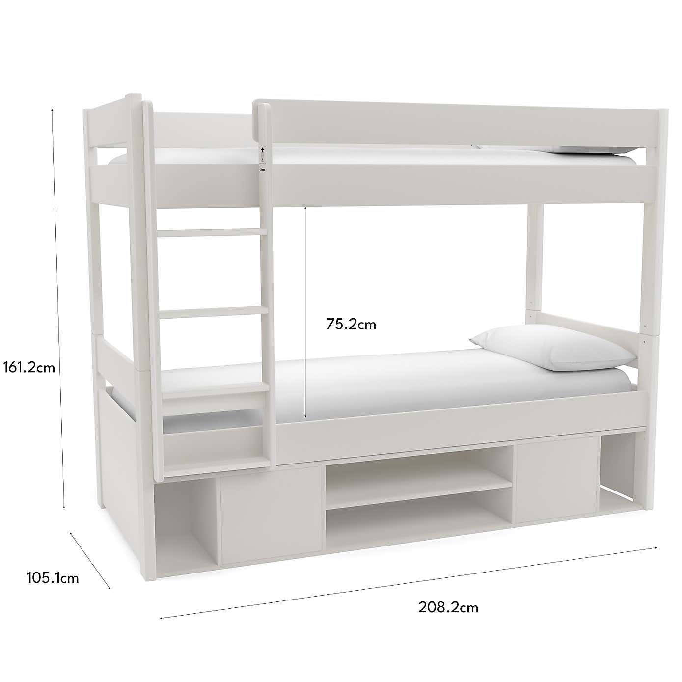 Stompa Uno Bunk Bed With Under Bed Storage, Pine