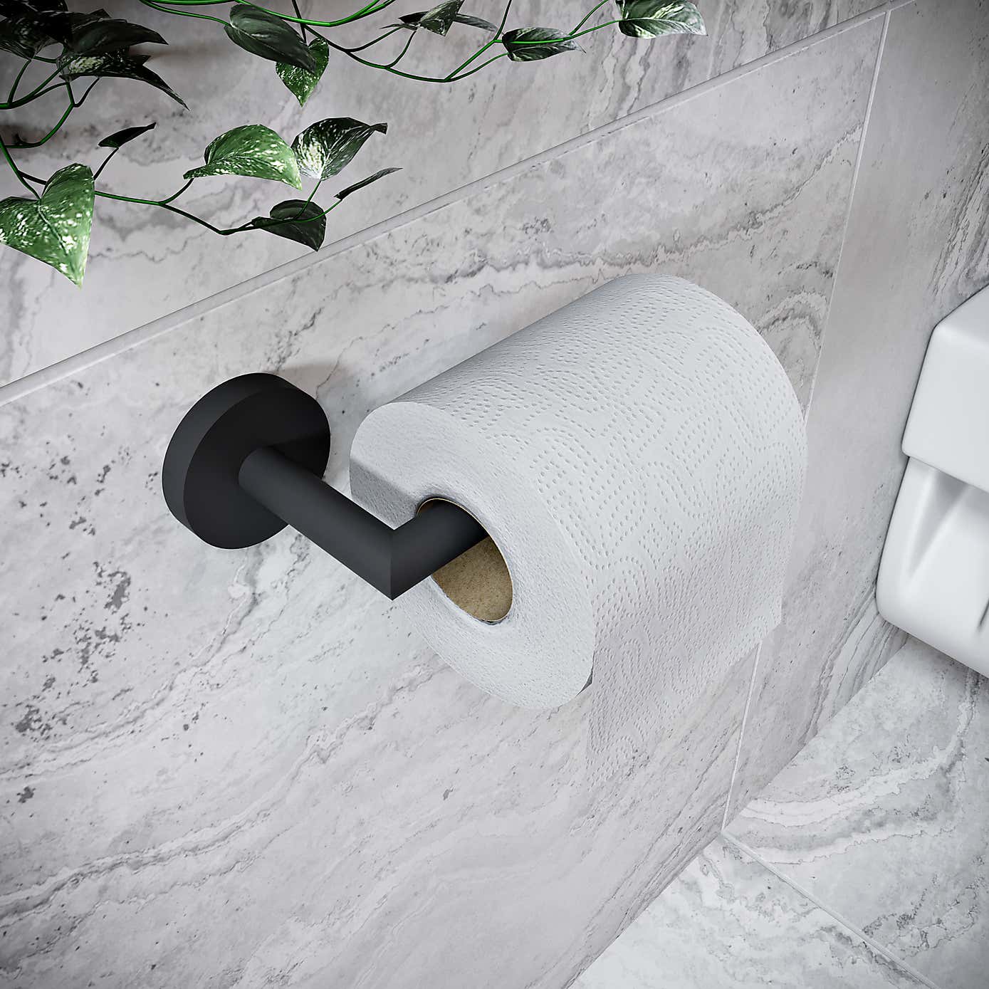 Epsom Flexi-FixTM Matt Black Toilet Roll Holder