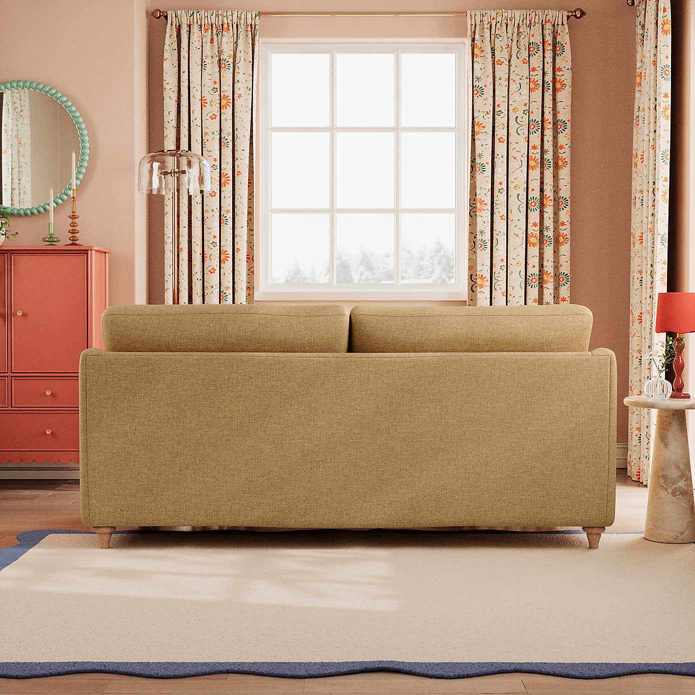 Hattie Slub Faux Linen 3 Seater Sofa