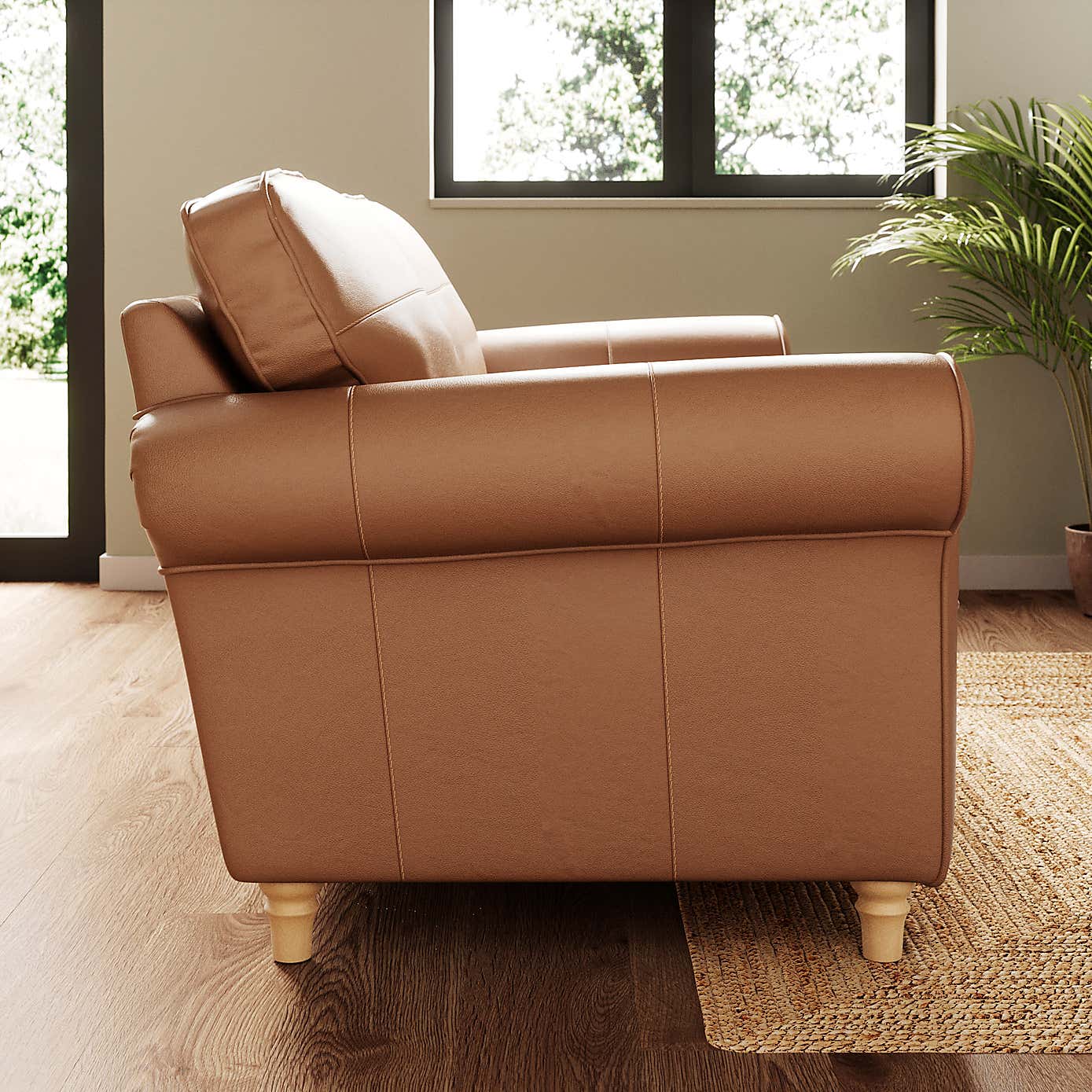 Flori Classic Leather 2 Seater Sofa