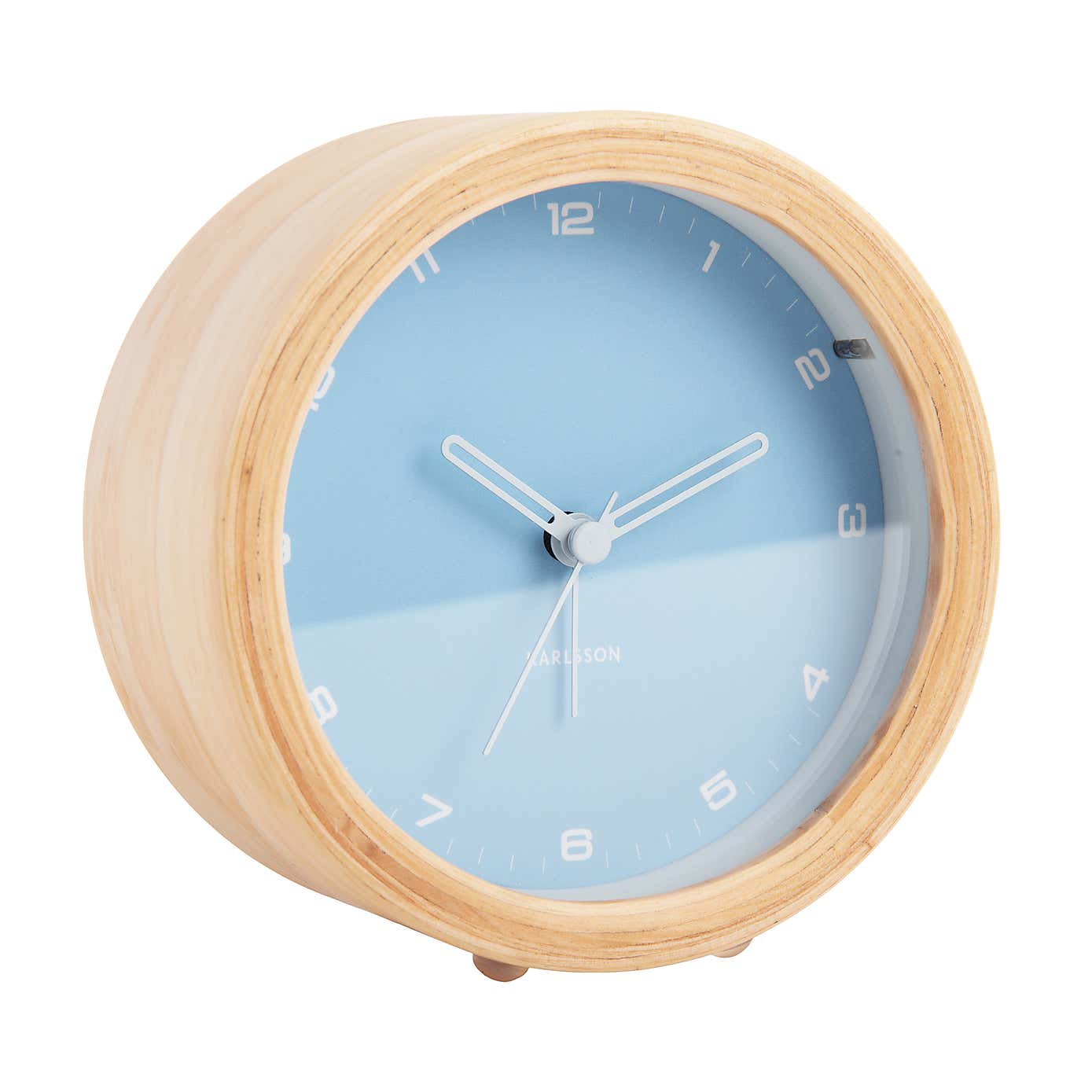 Karlsson Gentle Round Wooden Alarm Clock