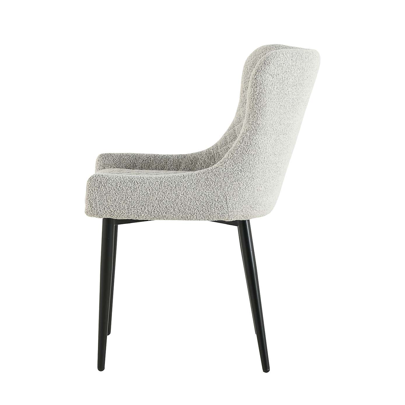 Indus Valley Camden 4-6 Seater Round Extendable Dining Table With 6 Pebble Taupe Dining Chairs