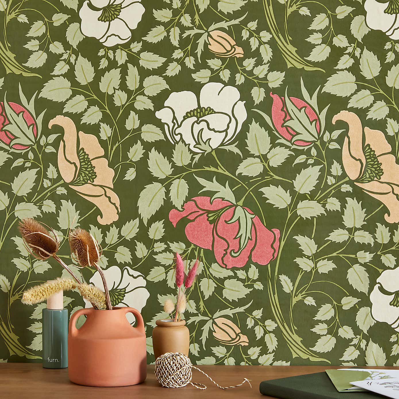 Arts and Crafts Botanical Wallpaper