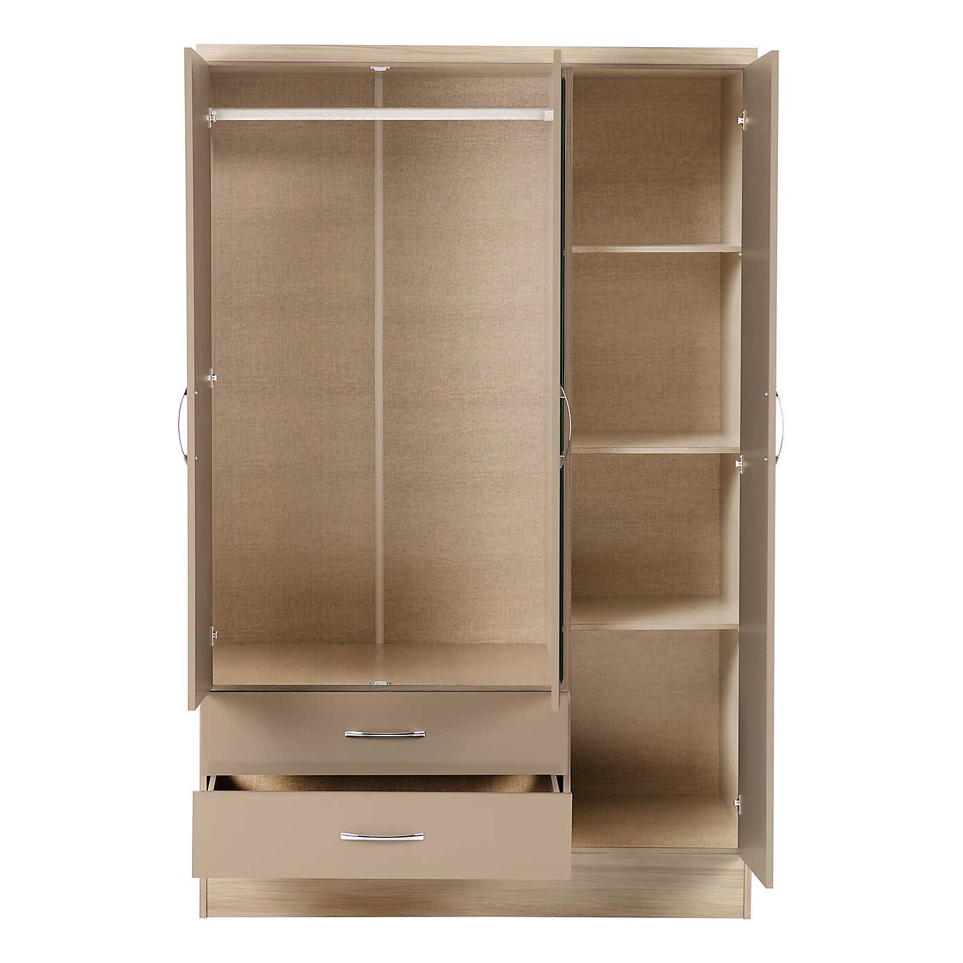 Nevada White Triple Drawer Wardrobe