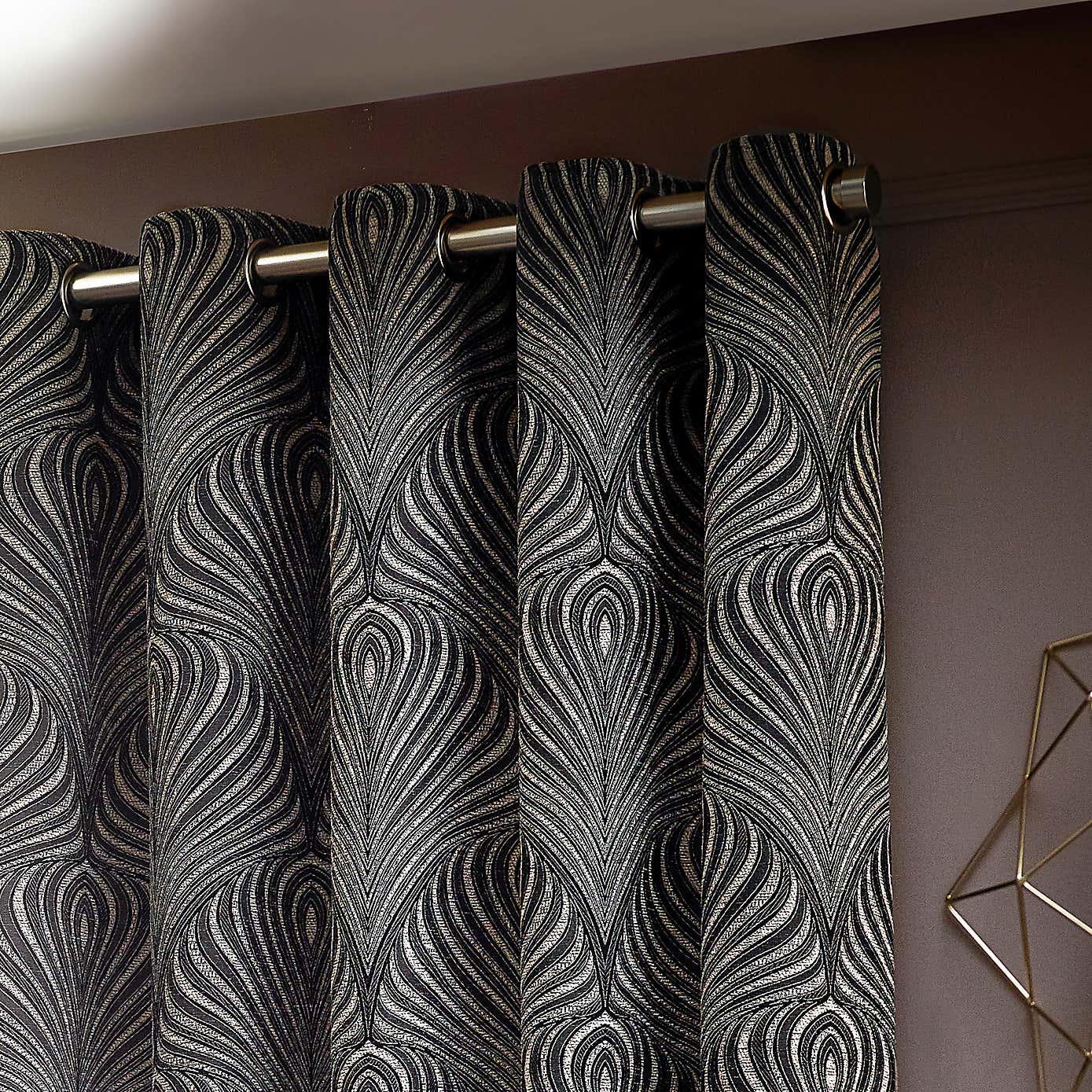 Gatsby Black Eyelet Curtains