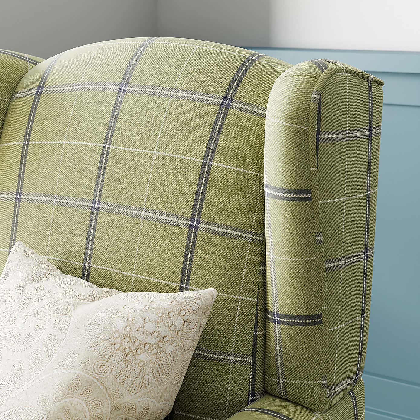 Oswald Check Armchair Green