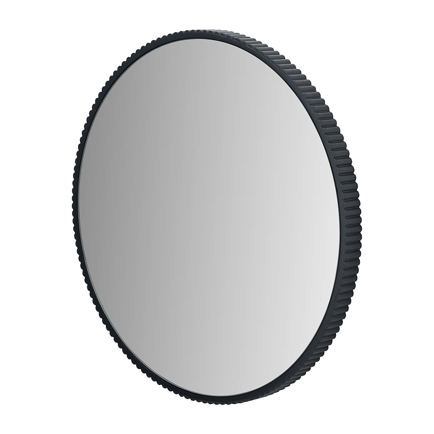Metal Cog Edged Round Wall Mirror