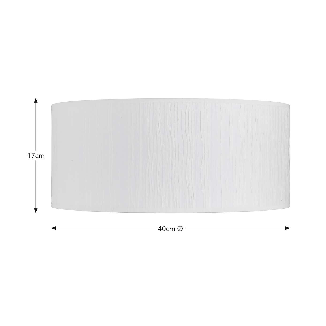 Rippled Paper Shallow Diffuser Drum Lamp Shade