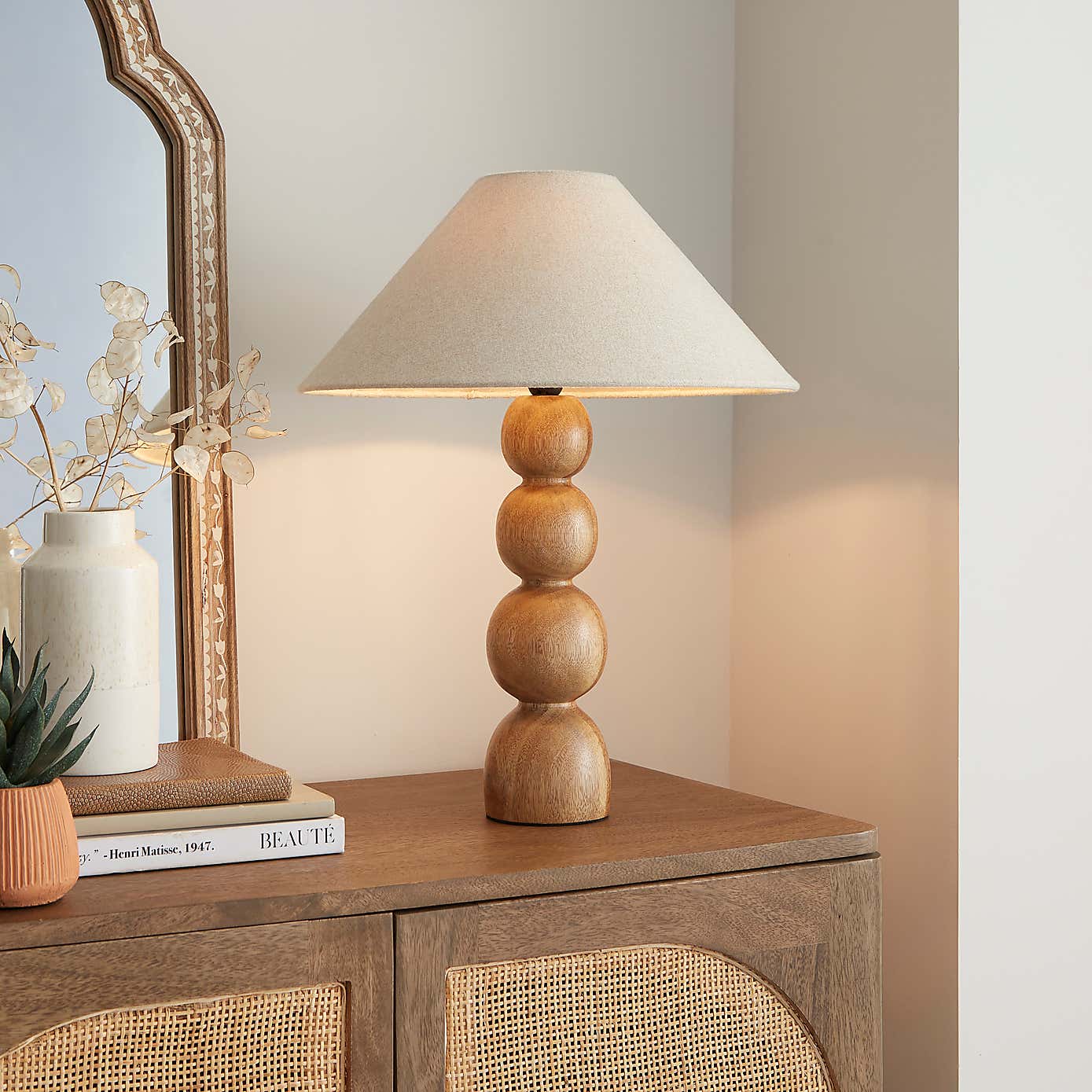 Fern Bobble Wooden Table Lamp Base