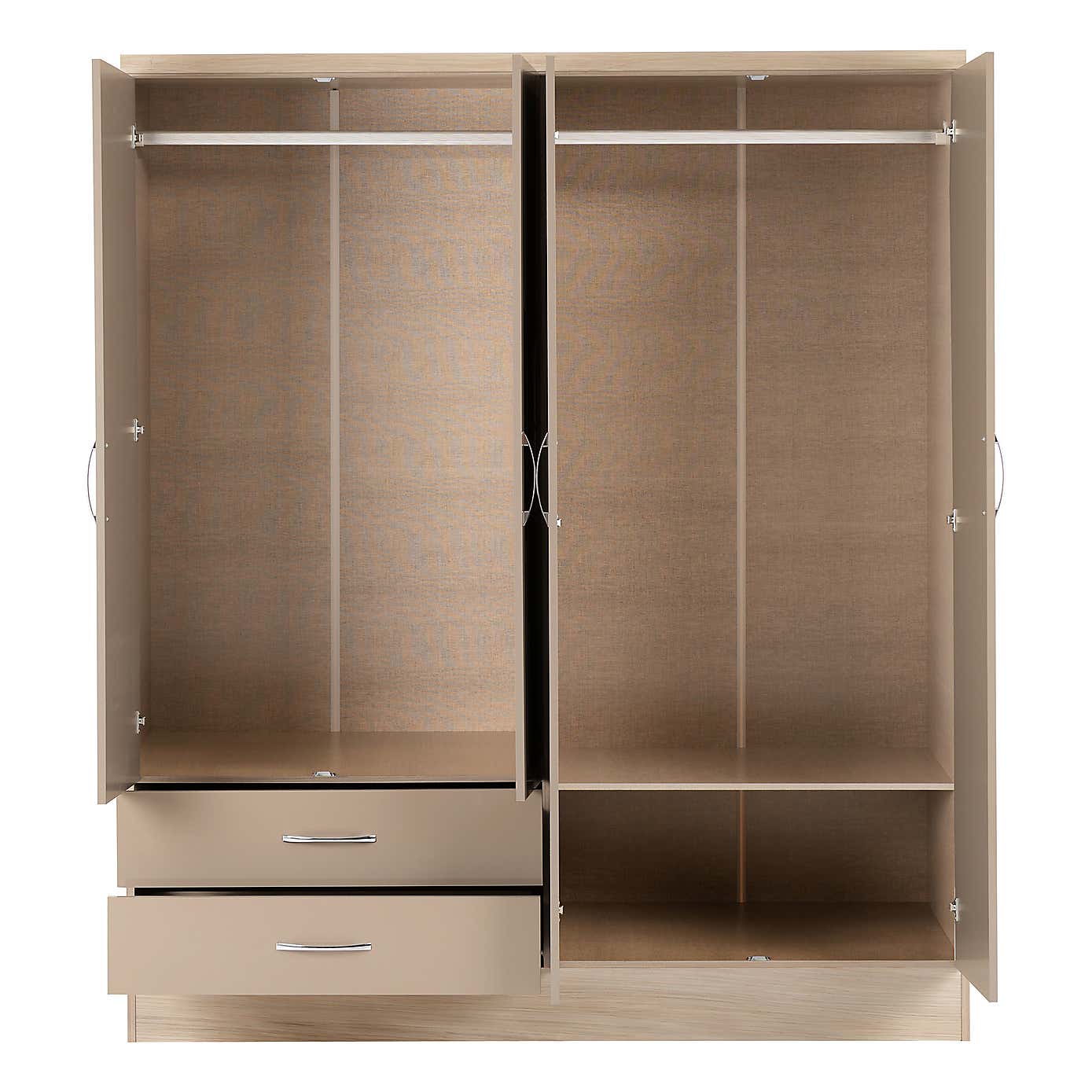 Nevada White 4 Door Wardrobe