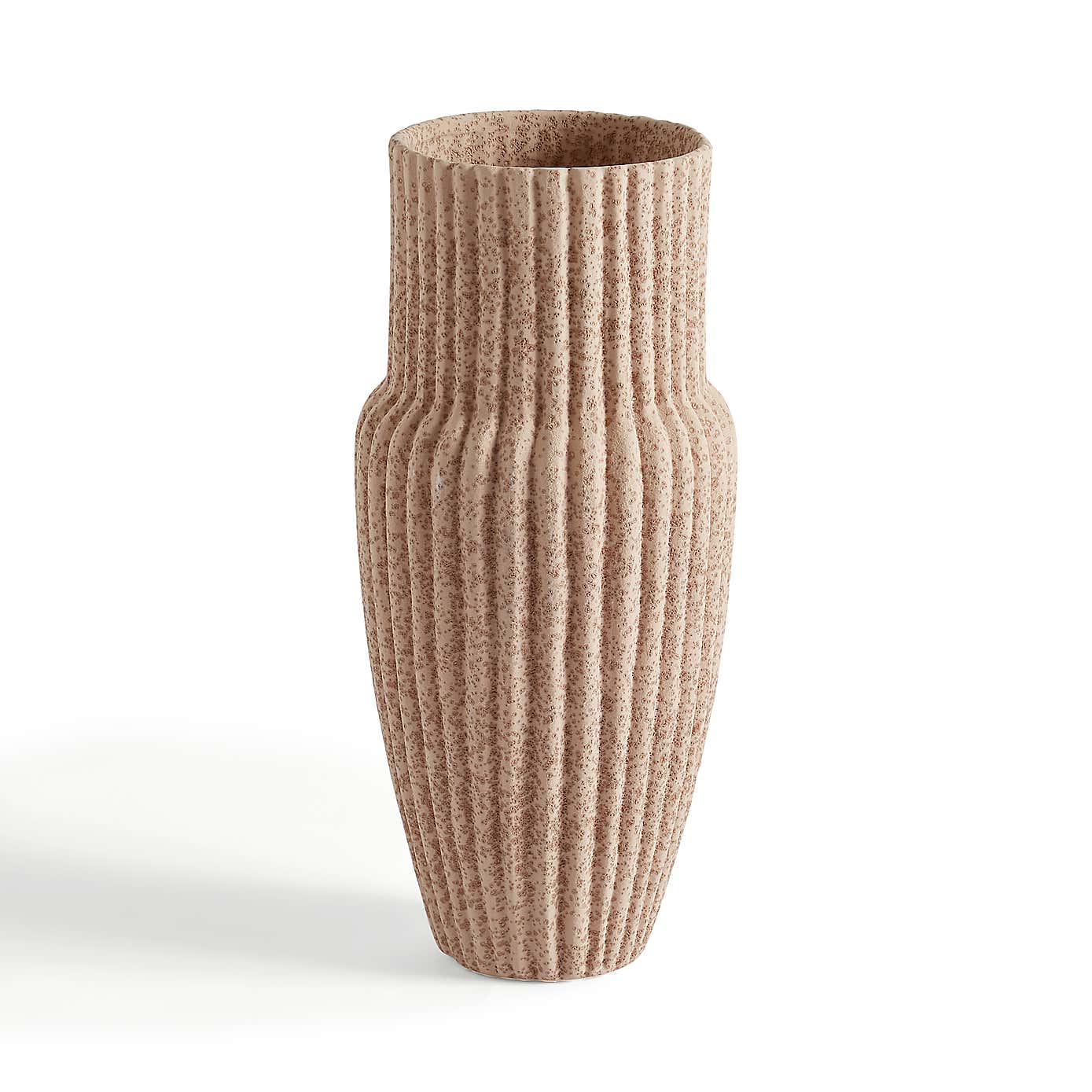 Ribbed Stone Vase