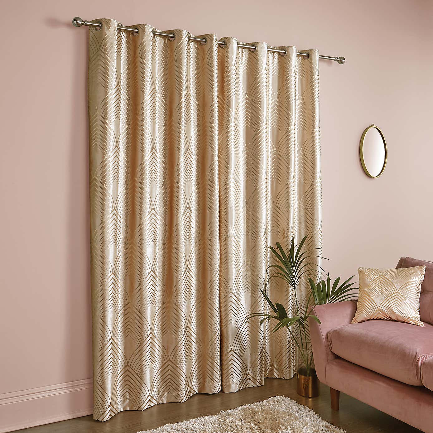 Geo Foil Eyelet Curtains