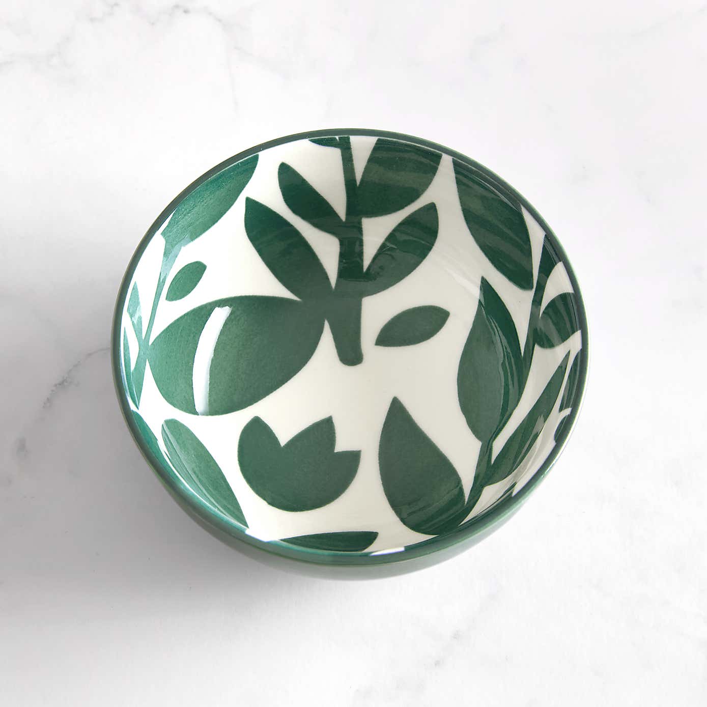 Elements Silhouette Green Glazed Stoneware Dip Bowl