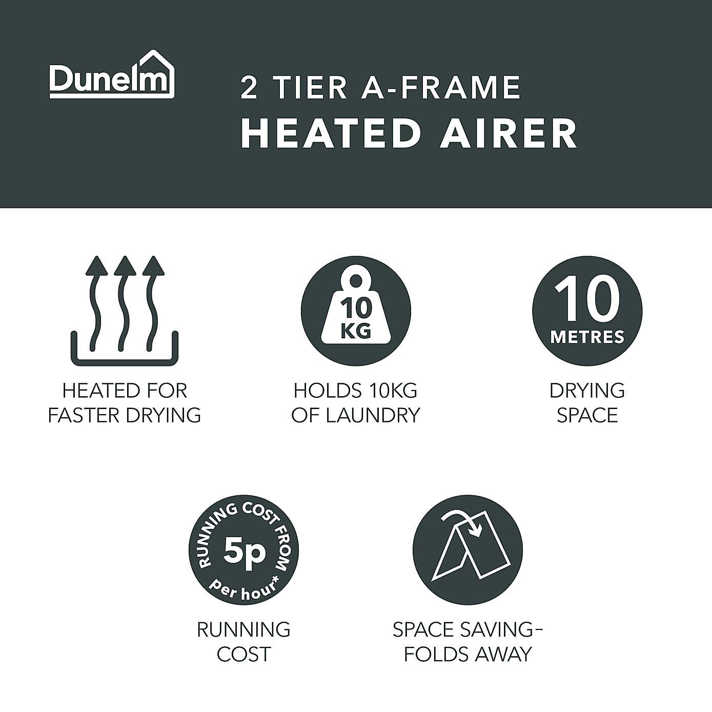 2 Tier A Frame Heated Airer