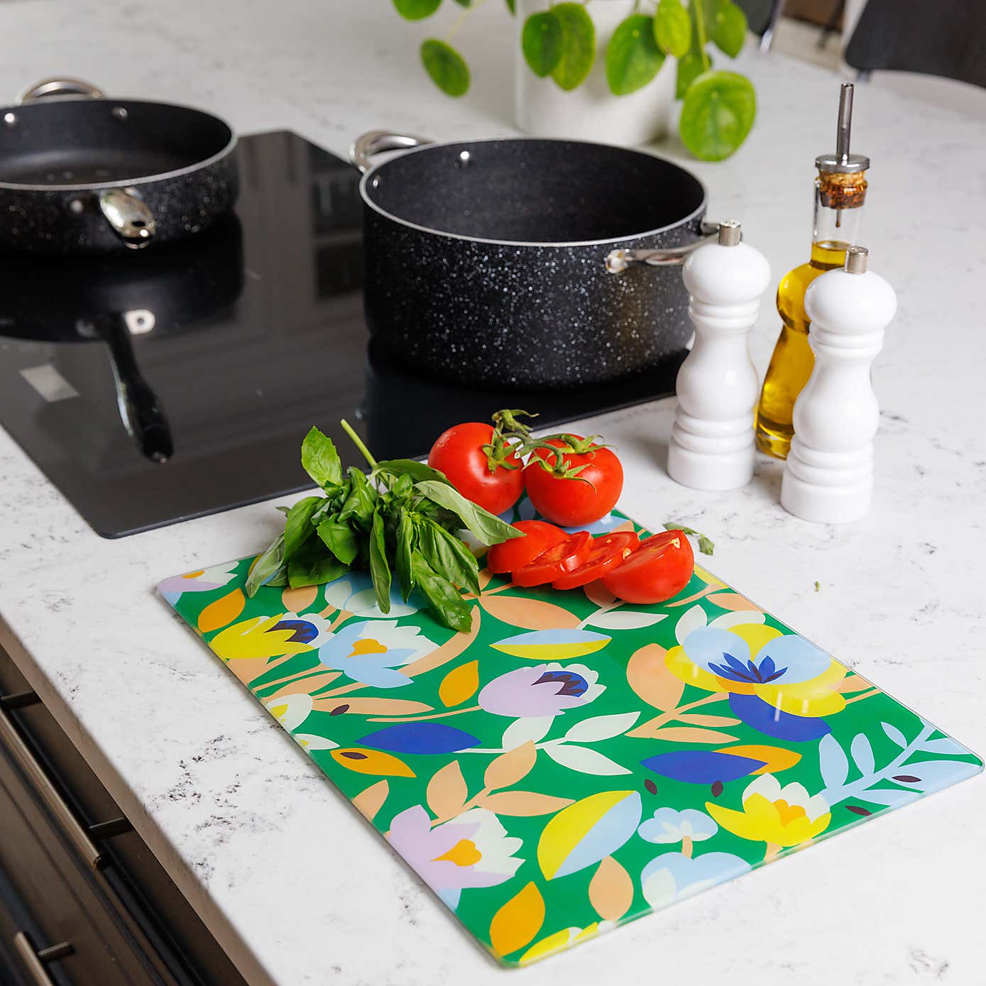 Fieldsley Floral Glass Work Top Saver