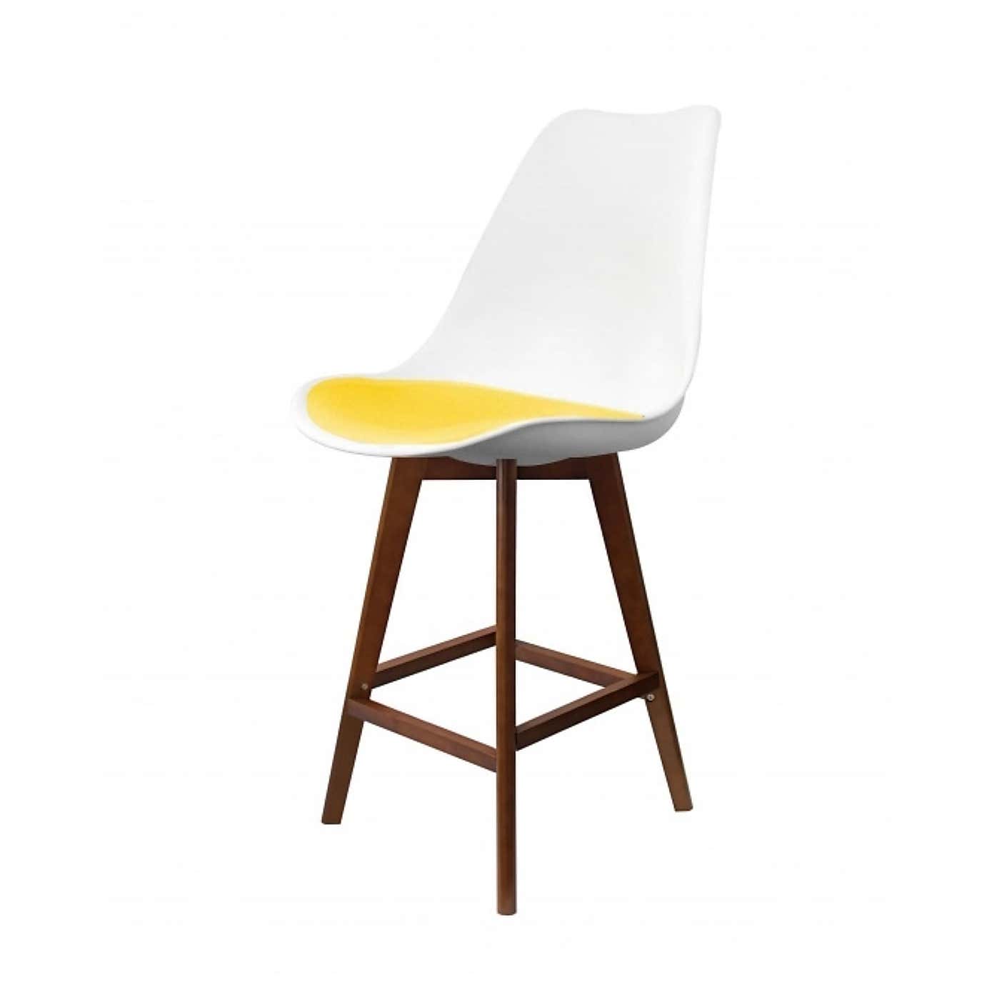 Fusion Living Soho White Plastic Bar Stool