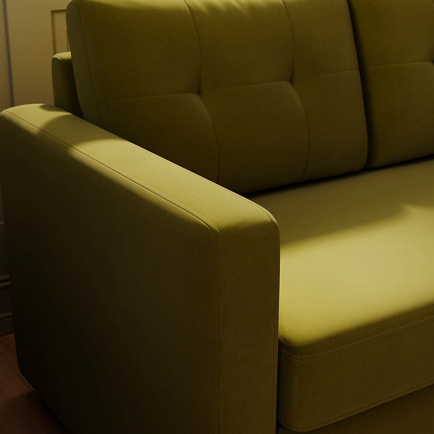 Barker Velvet Trundle Corner Chaise Sofa Bed