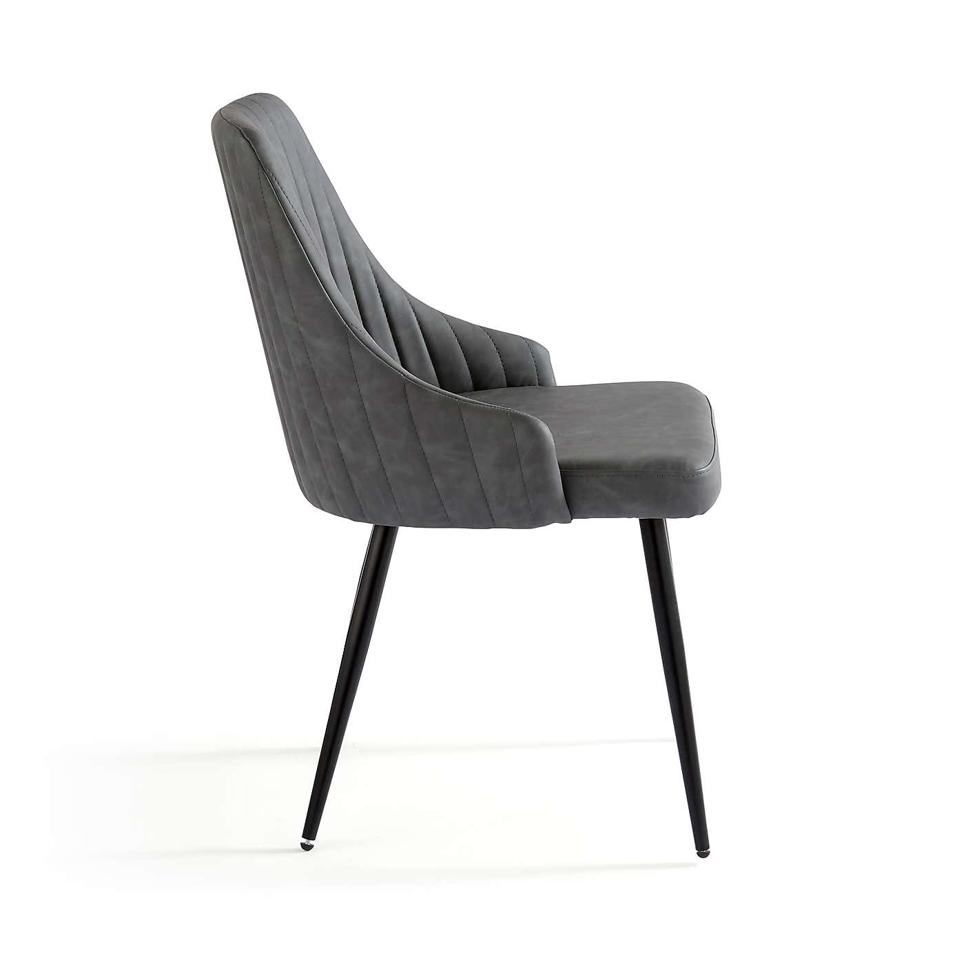 Shea Set of 2 Dining Chairs, Faux Leather