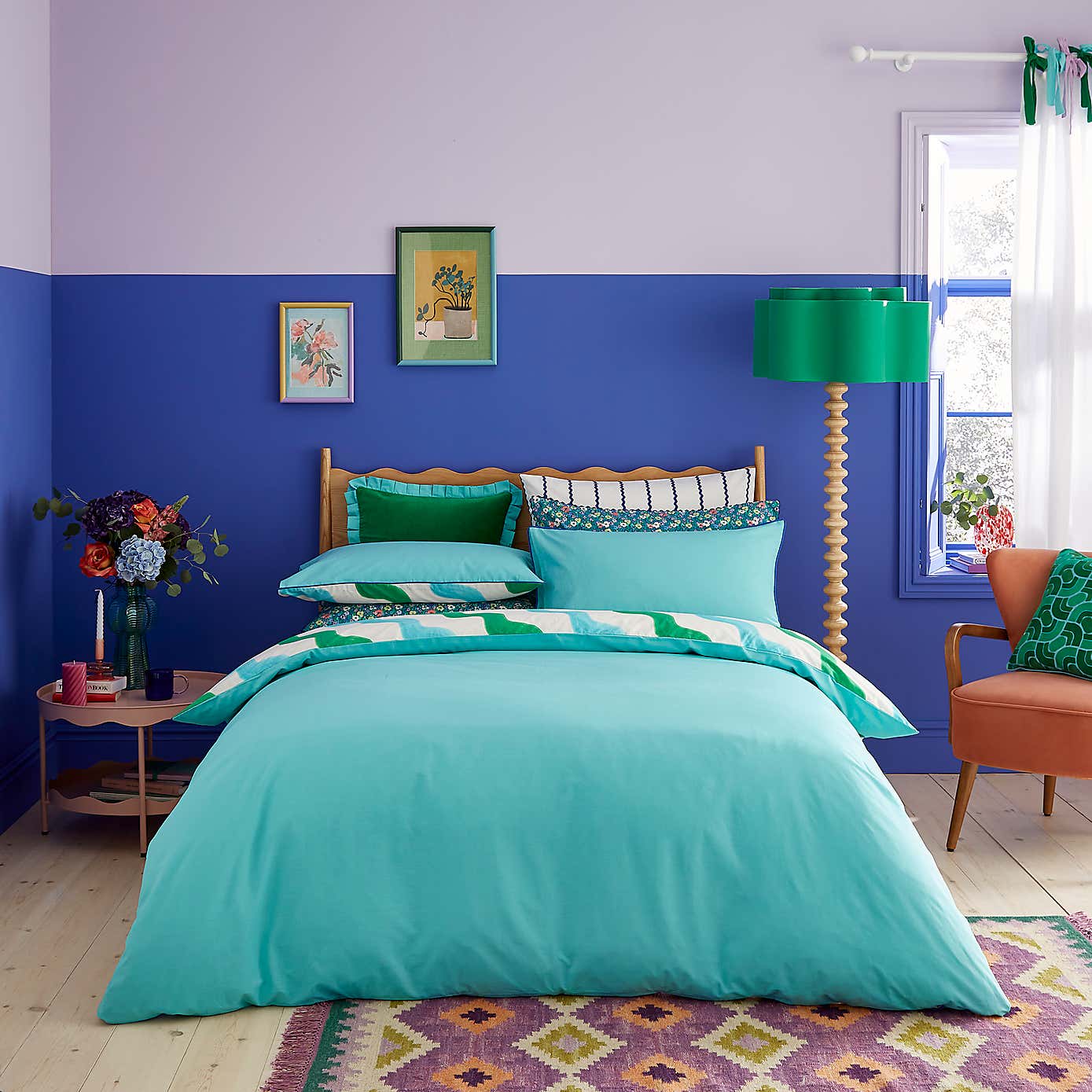 Sophie Robinson Hazy Wave 100% Cotton Duvet Cover & Pillowcase Set