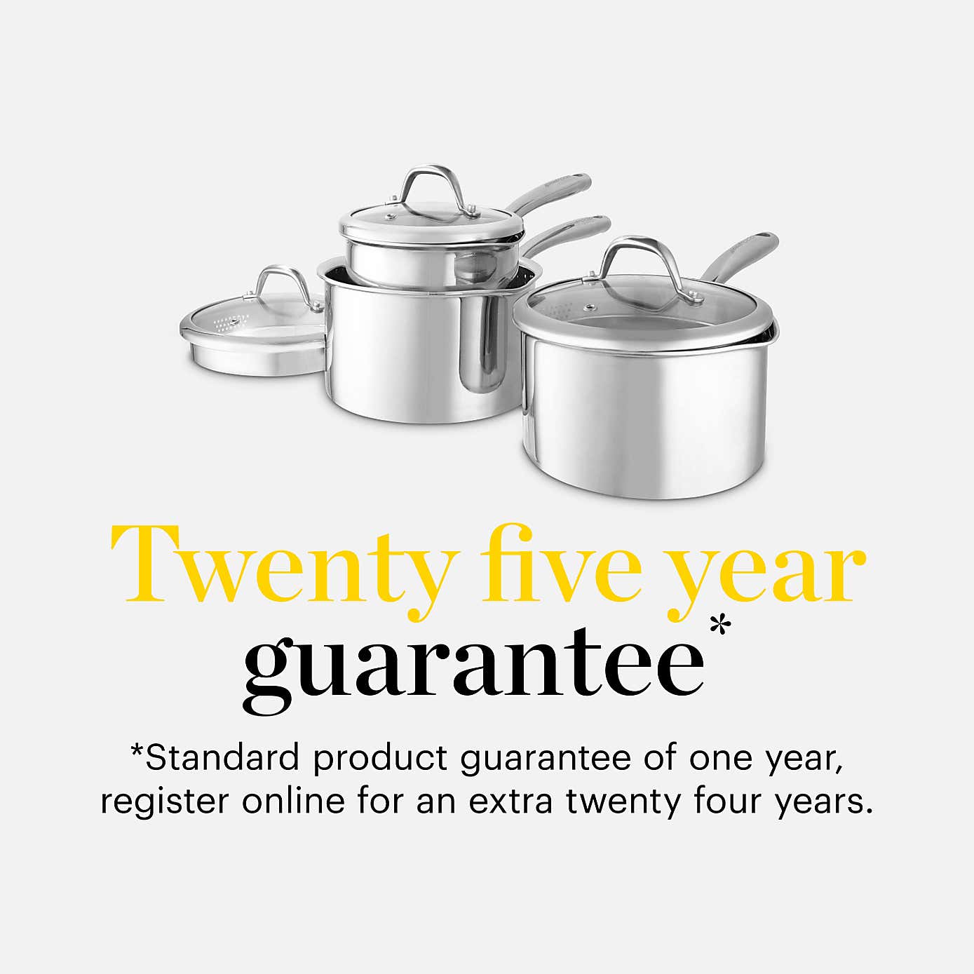 Good Food Tri Ply 3 Piece Saucepan Set