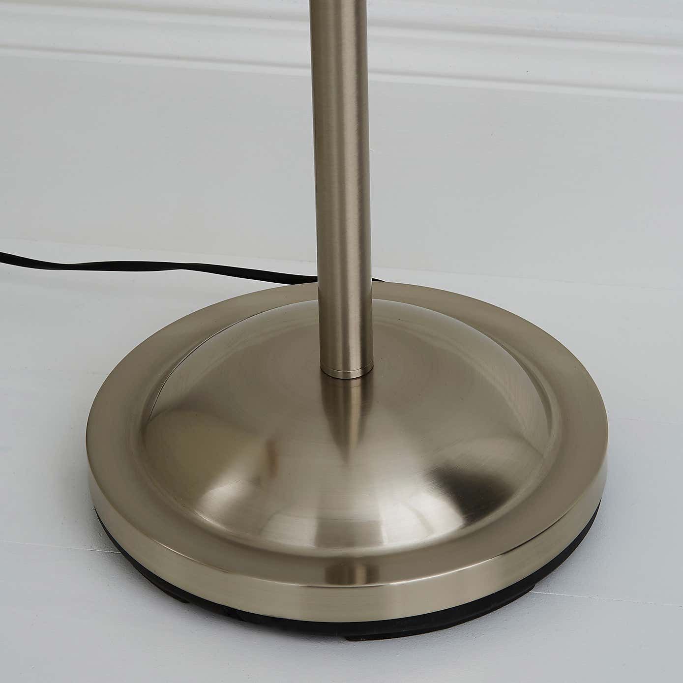 Marble Glass Satin Nickel Floor Lamp