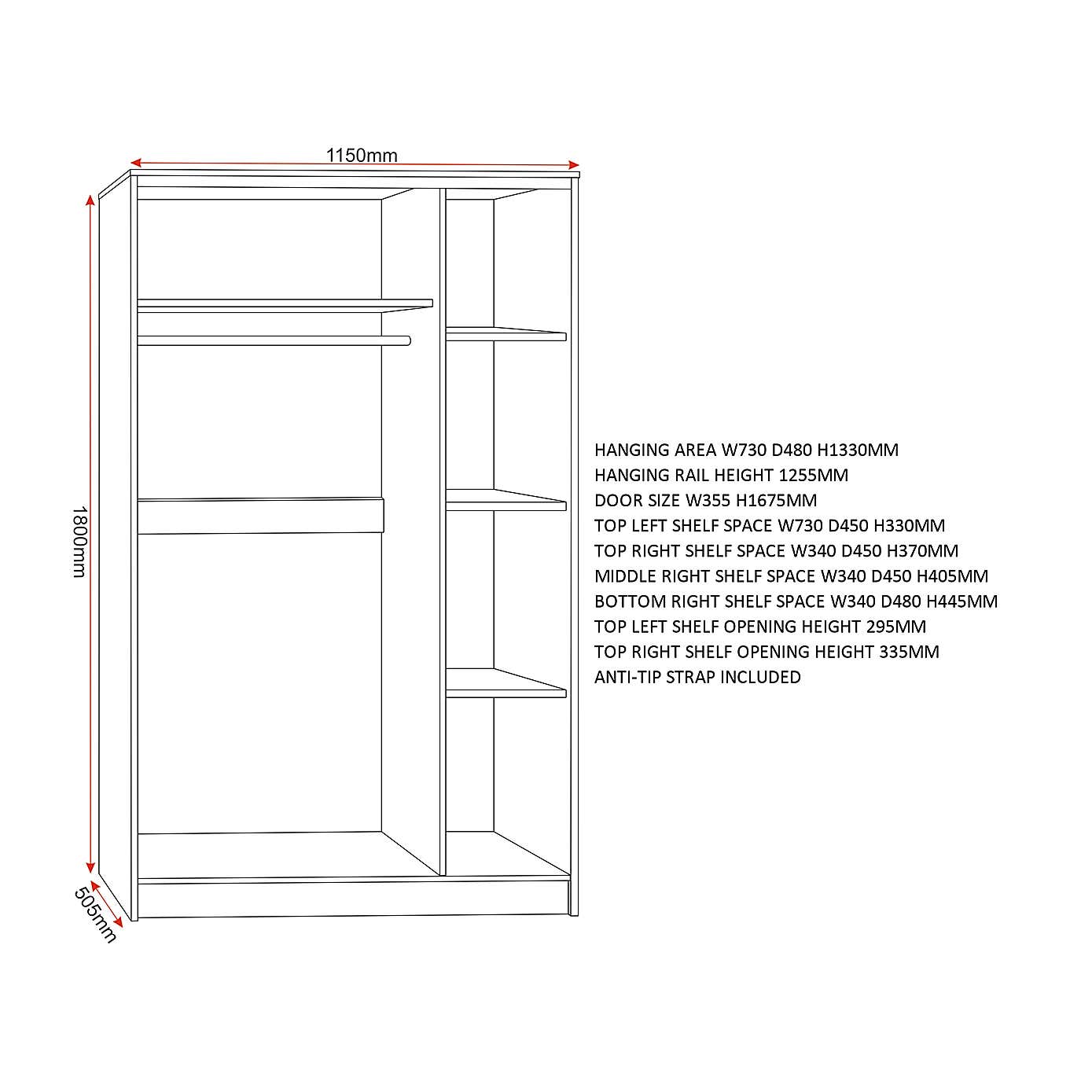 Walker Triple Wardrobe