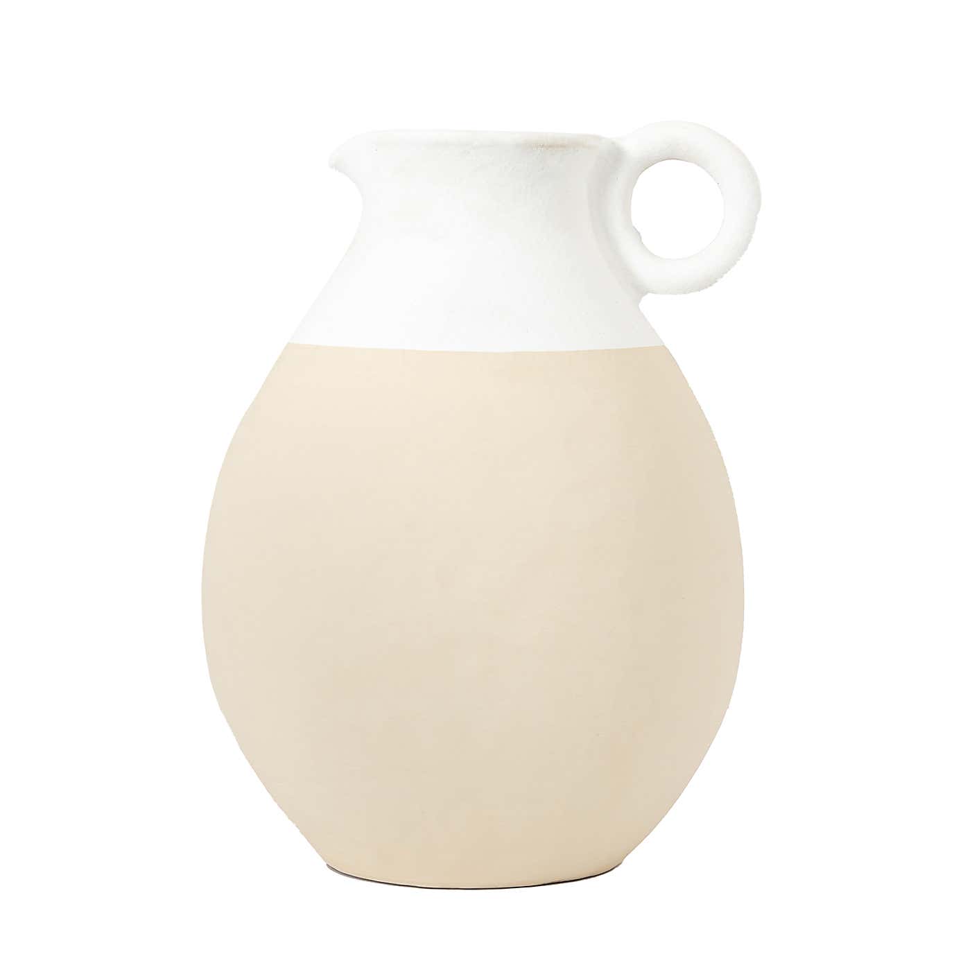Frampton Glazed White Ceramic Jug Vase