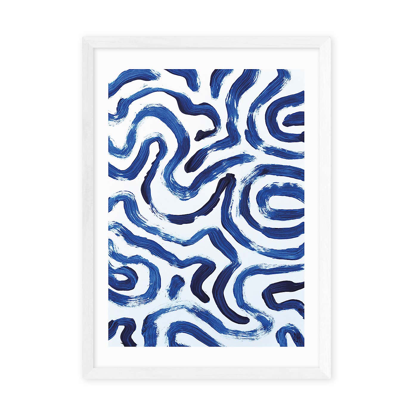 East End Prints Blue Minimal by Dan Hobday Print
