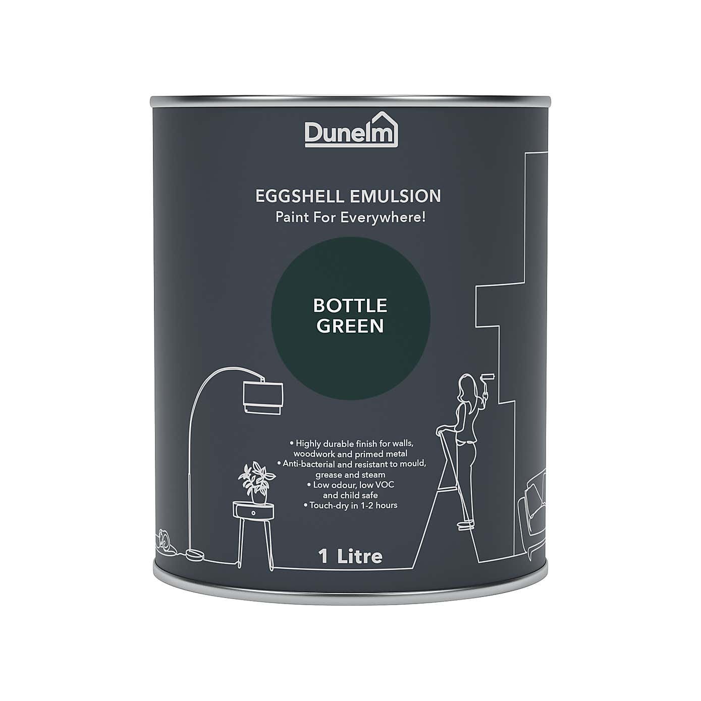 Dunelm Bottle Green Eggshell Emulsion Paint