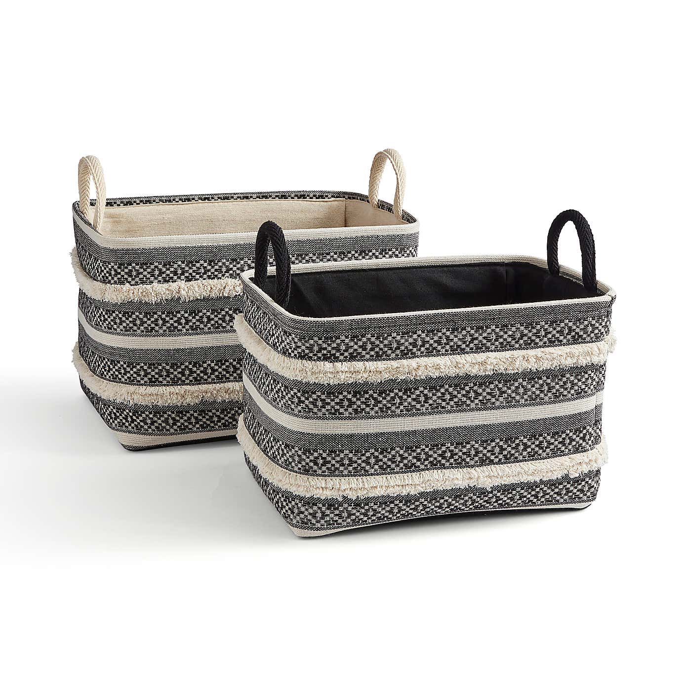 Set of 2 Tufted Storage Baskets