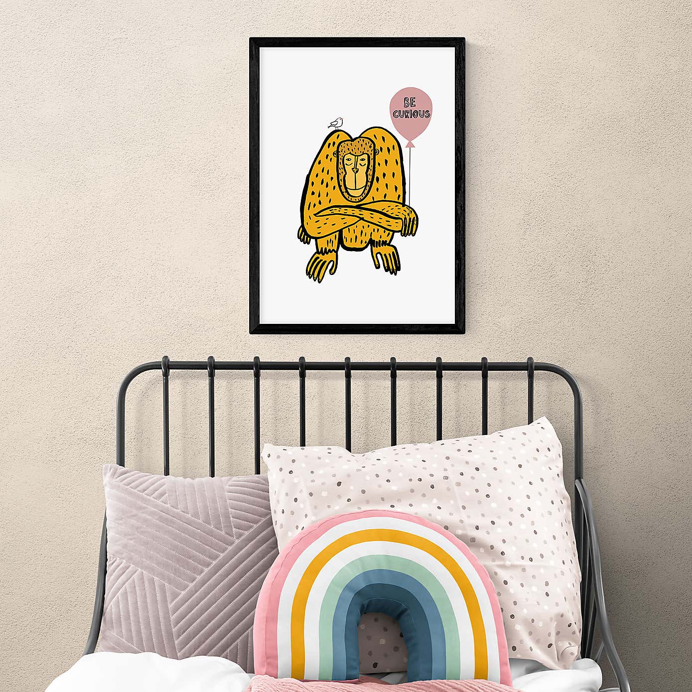 East End Prints Be Curious Monkey Print