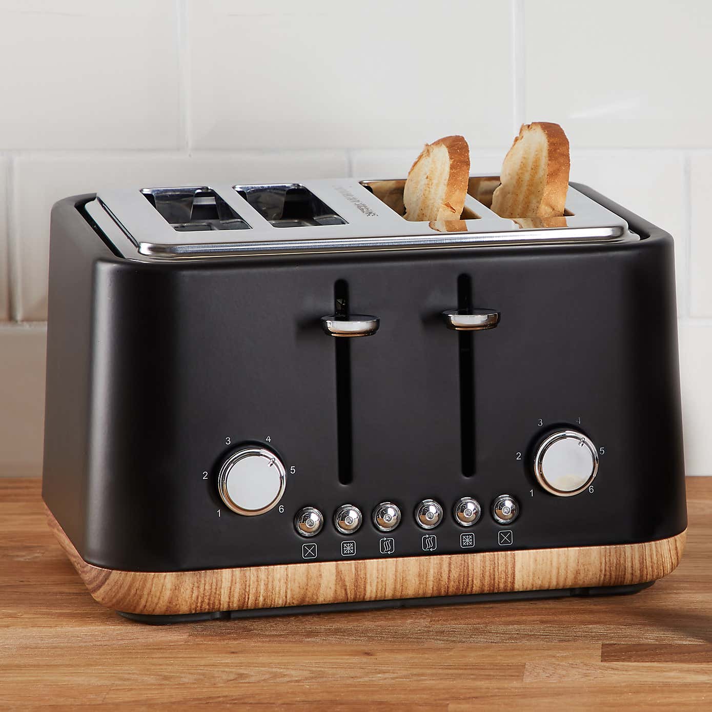 Contemporary Matt Black Kettle and Toaster Set