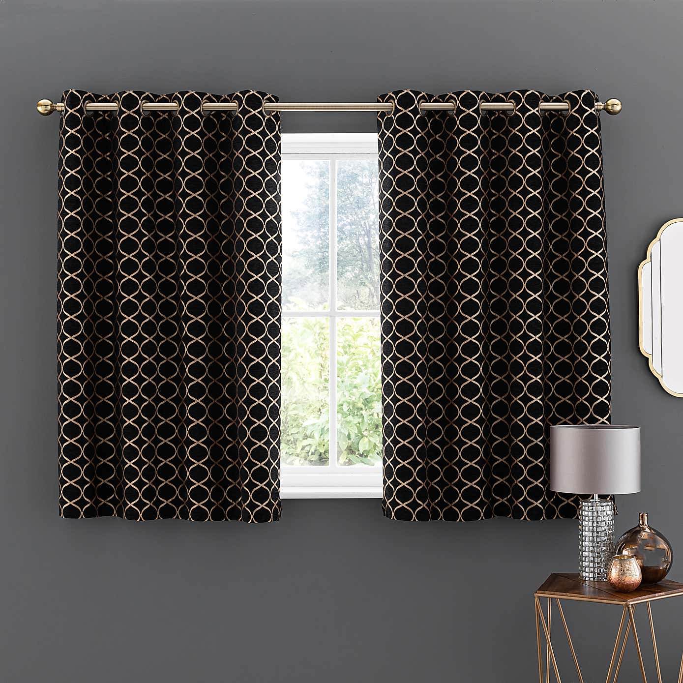 Chenille Ogee Eyelet Curtains