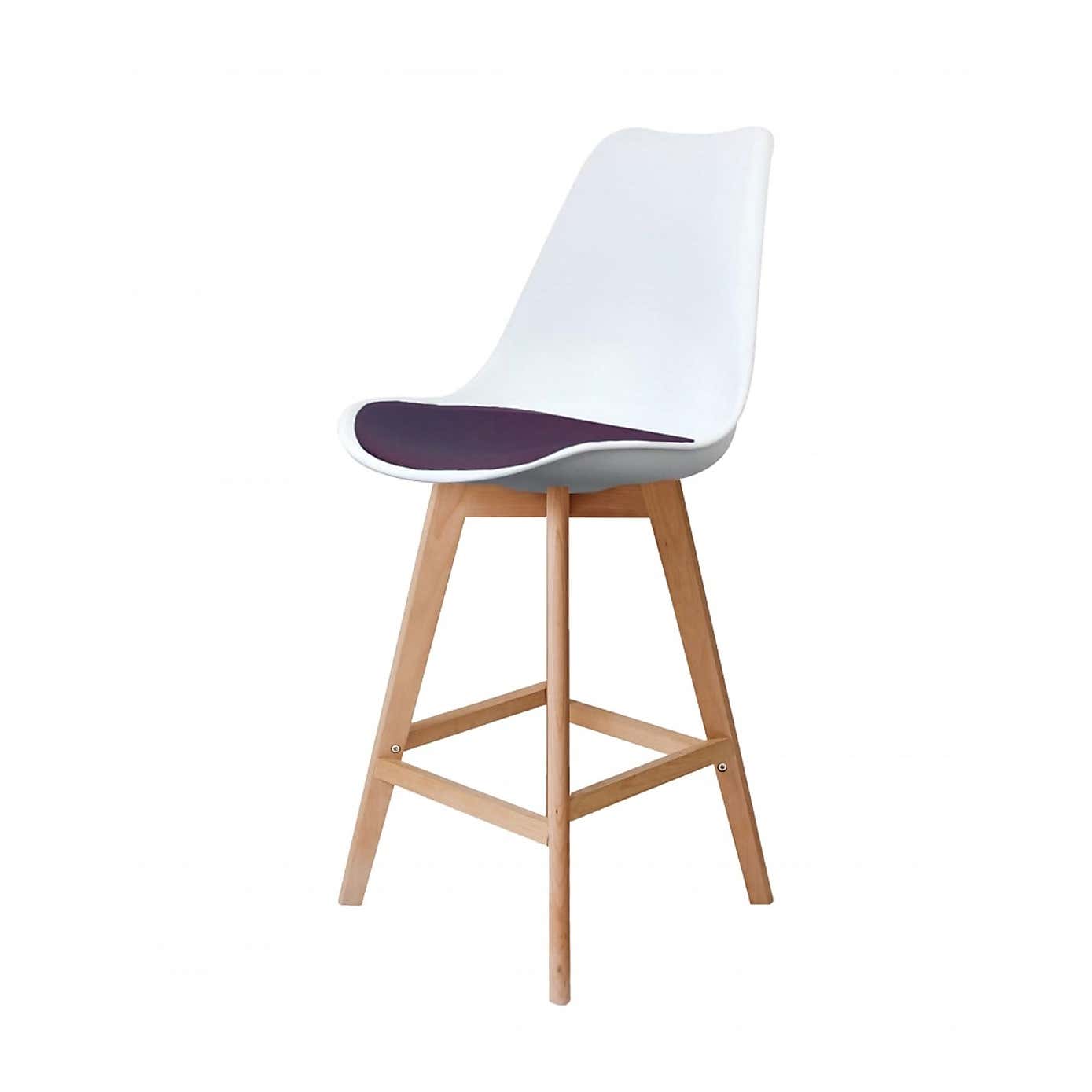 Fusion Living Soho White Plastic Bar Stool