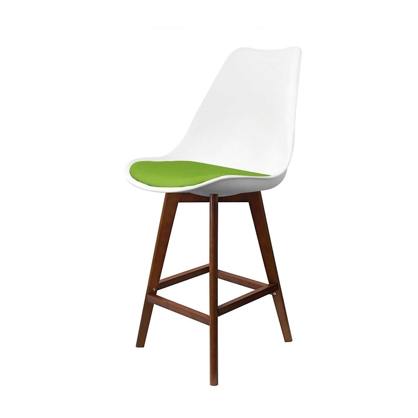 Fusion Living Soho White Plastic Bar Stool