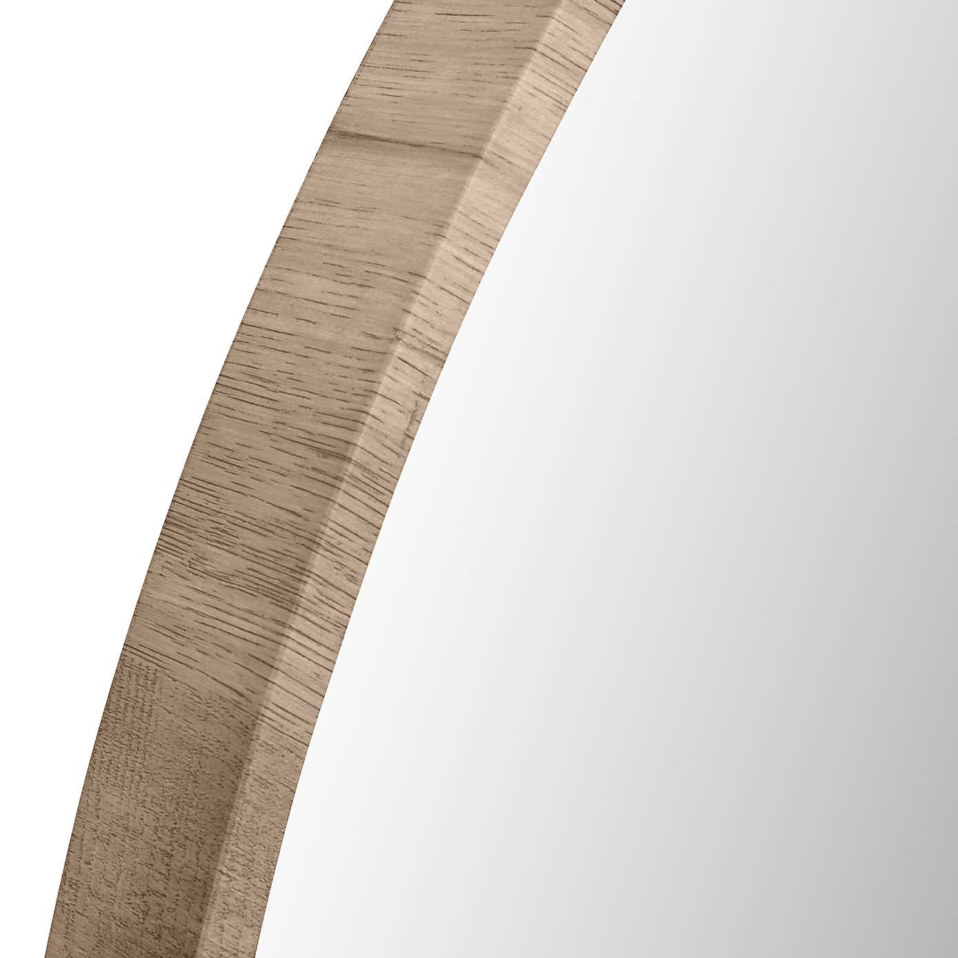 Wood Round Mirror
