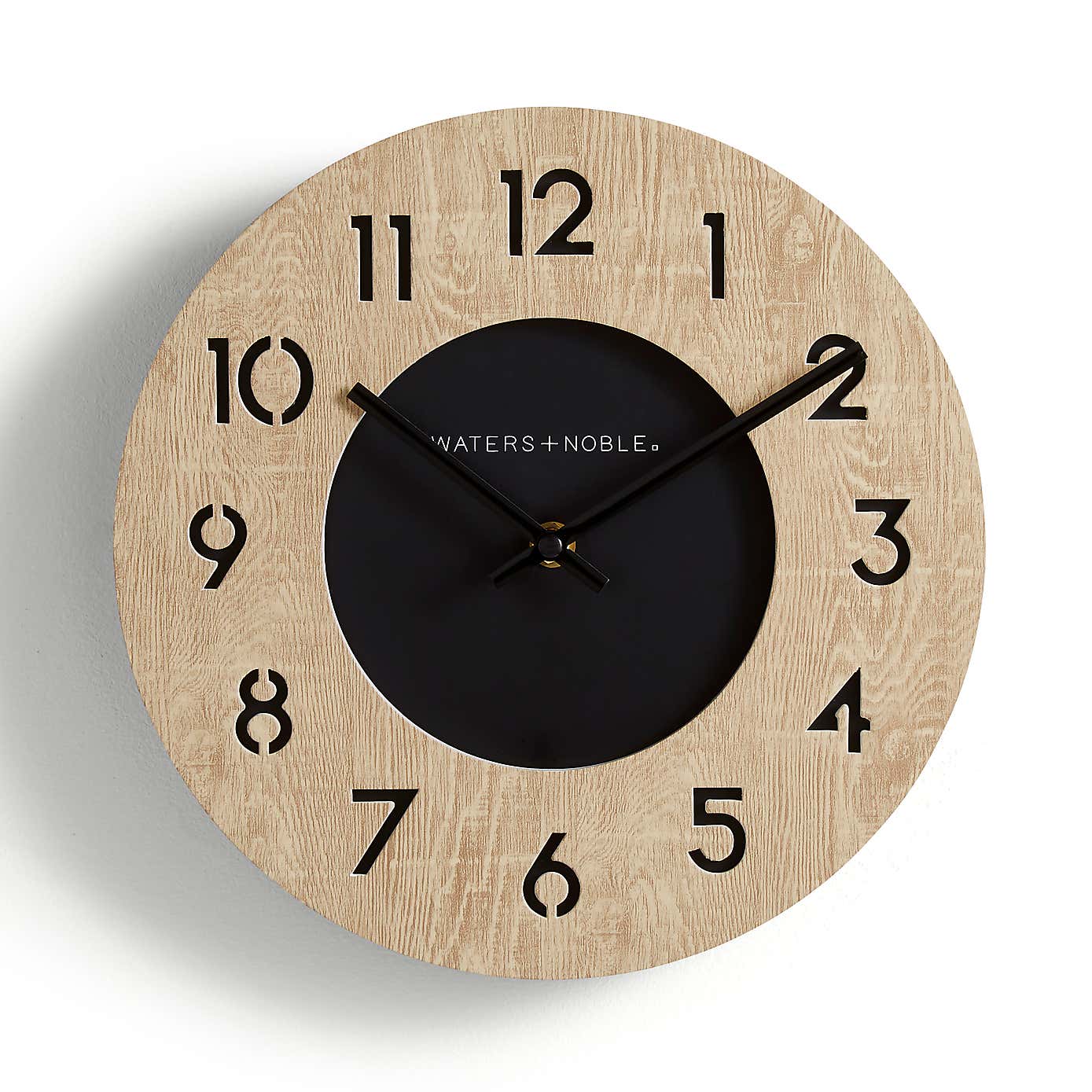 Light Oak Clock 26cm Black