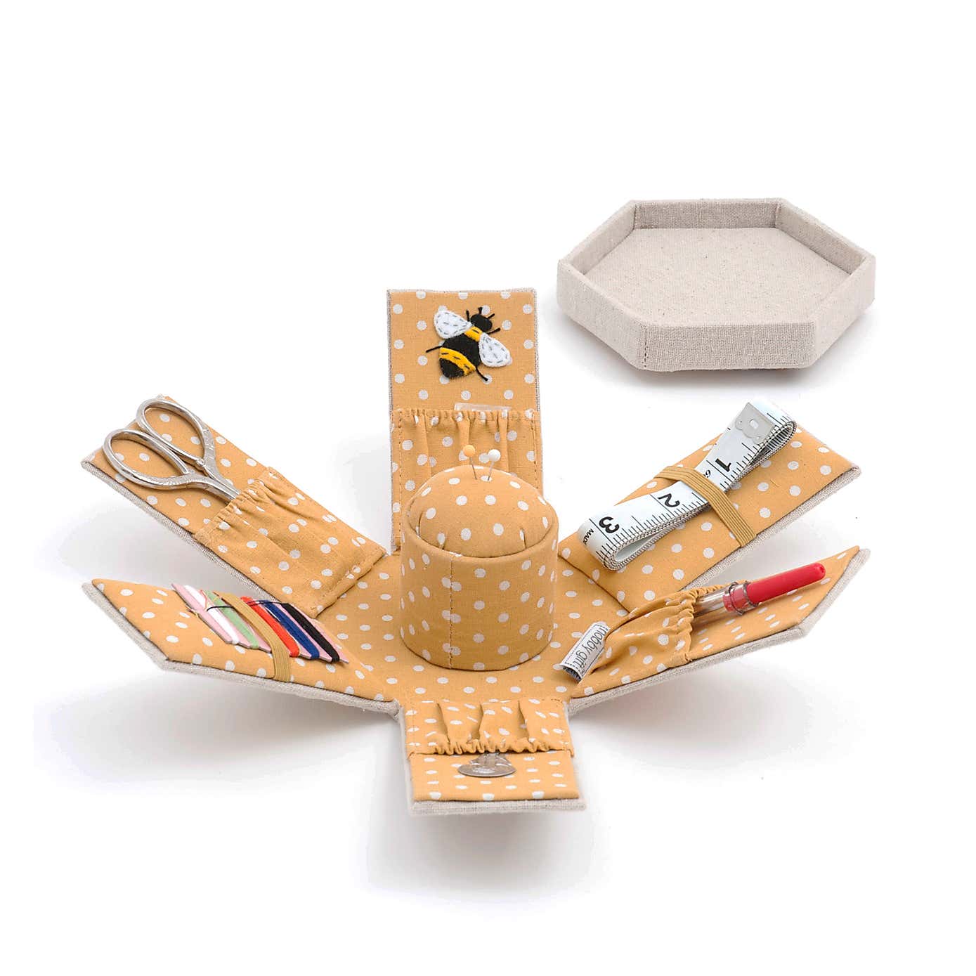 Hobby Gift Bee Applique Hexagon Sewing Kit Natural
