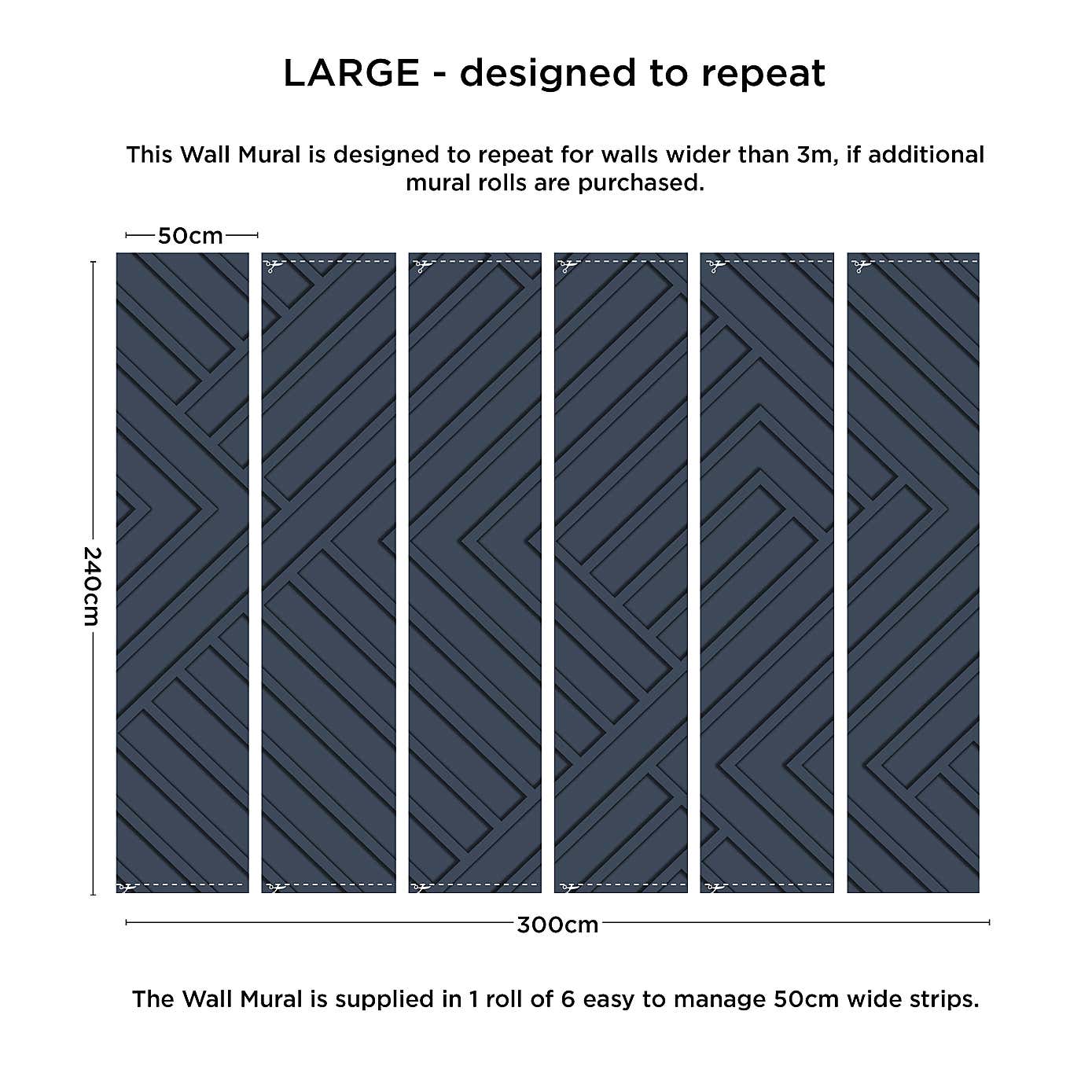 Navy Wood Panel Wall Mural