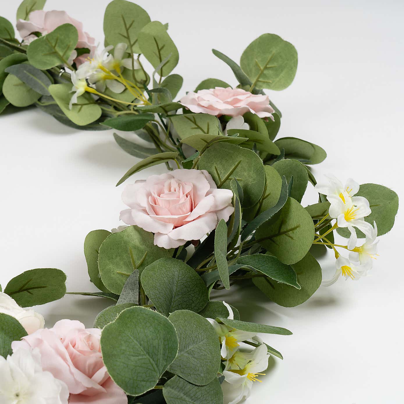 Artificial Pink Rose Mixed Floral Vintage Garland