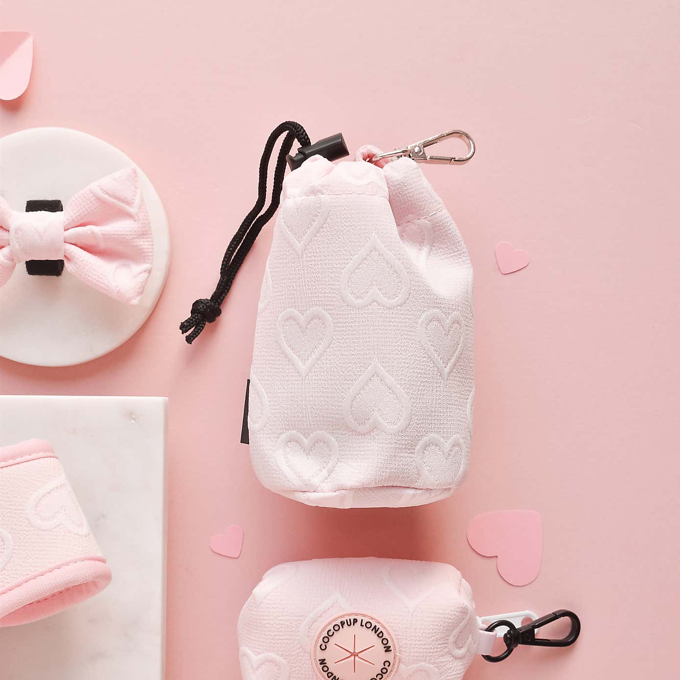 Cocopup Heart Dog Bow Tie, Bandana and Treat Pouch Bundle