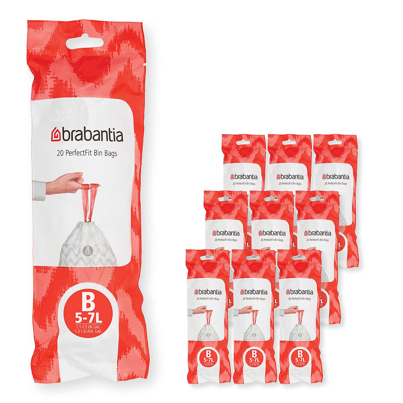 Brabantia Pack of 200 5L PerfectFit Code B Bin Bags