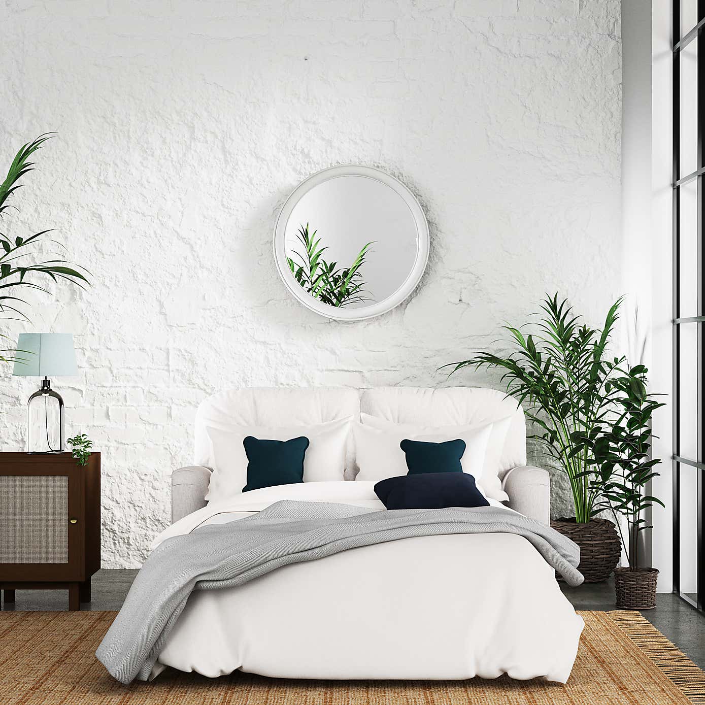 Martha Slub Faux Linen 2 Seater Double Sofa Bed