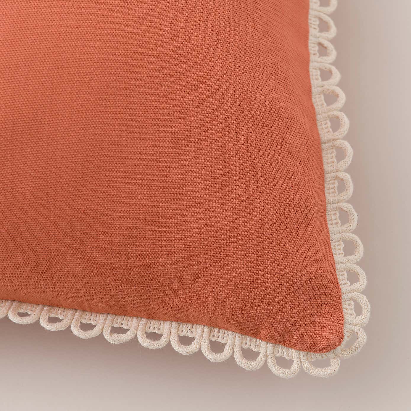 Scalloped Edge Cotton Square Cushion Cover