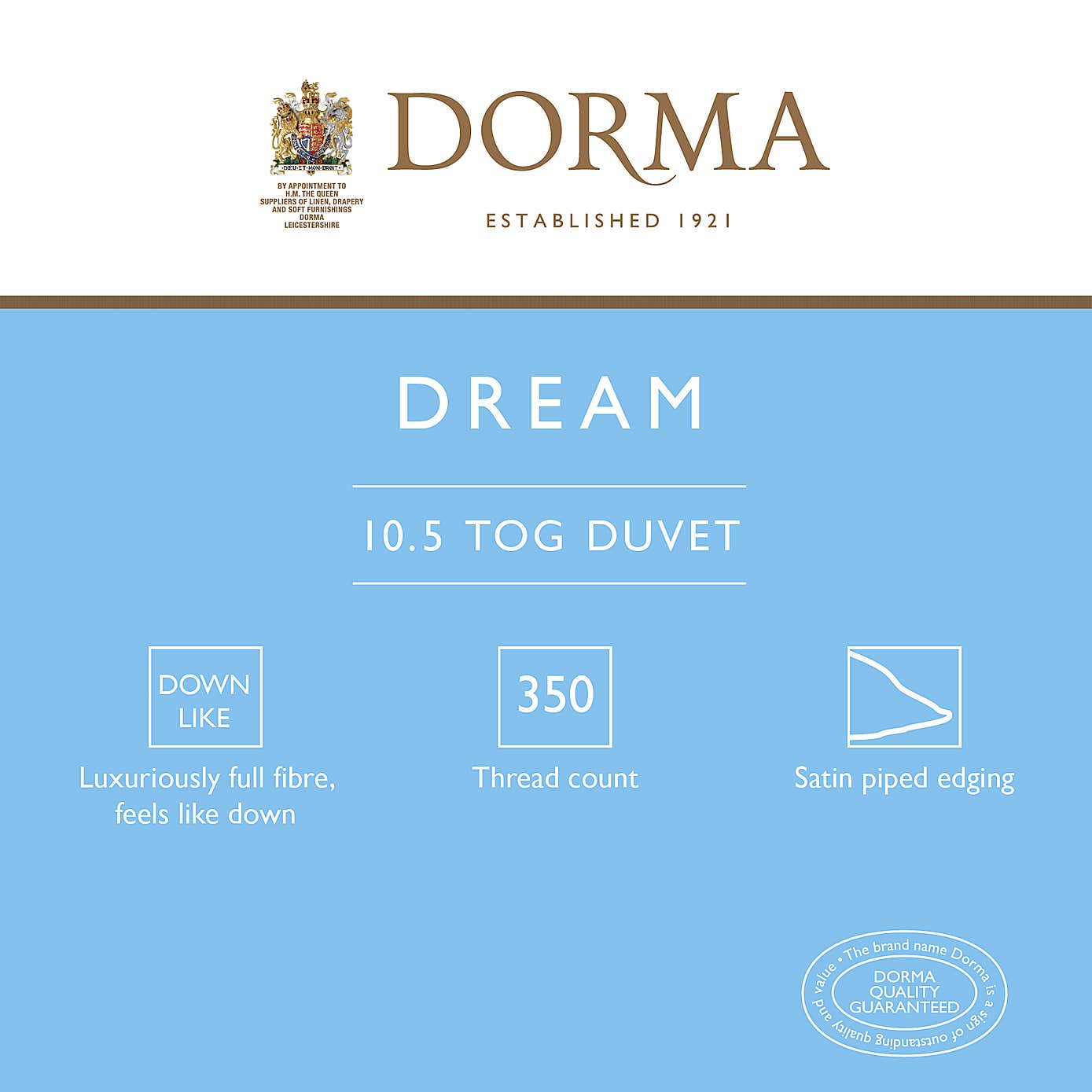 Dorma Dream 10.5 Tog Duvet