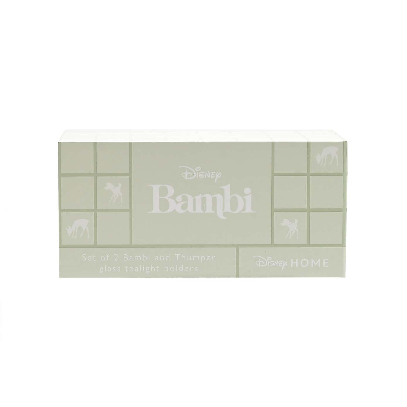 Set of 2 Disney Bambi Glass Candle Holders