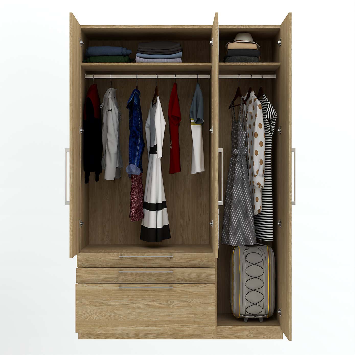 Foster Triple 3 Drawer Wardrobe